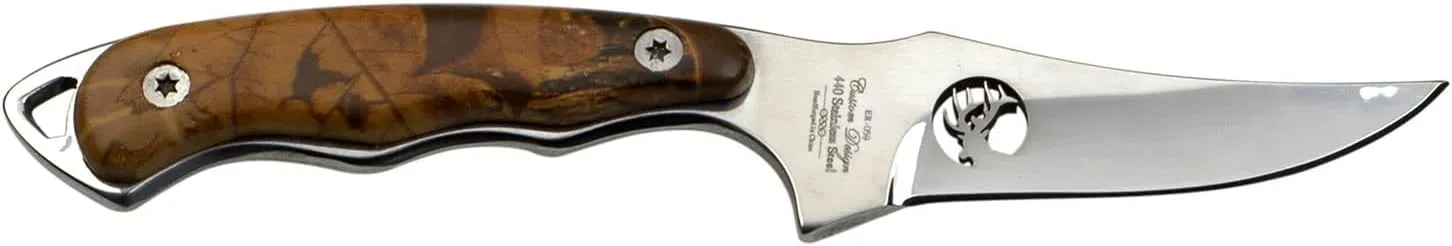 Elk Ridge ER-059 Series Fixed Blade Hunting Knife, Straight Edge Blade, Wood Handle, 7-Inch Length