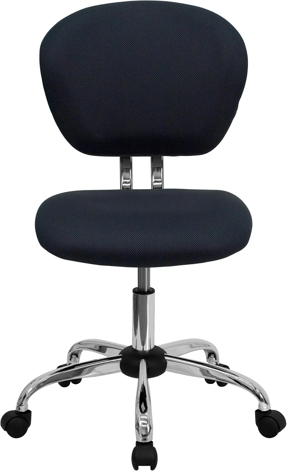 EMMA   OLIVER Mid-Back Gray Mesh Padded Swivel Task Office Chair with Chrome Base