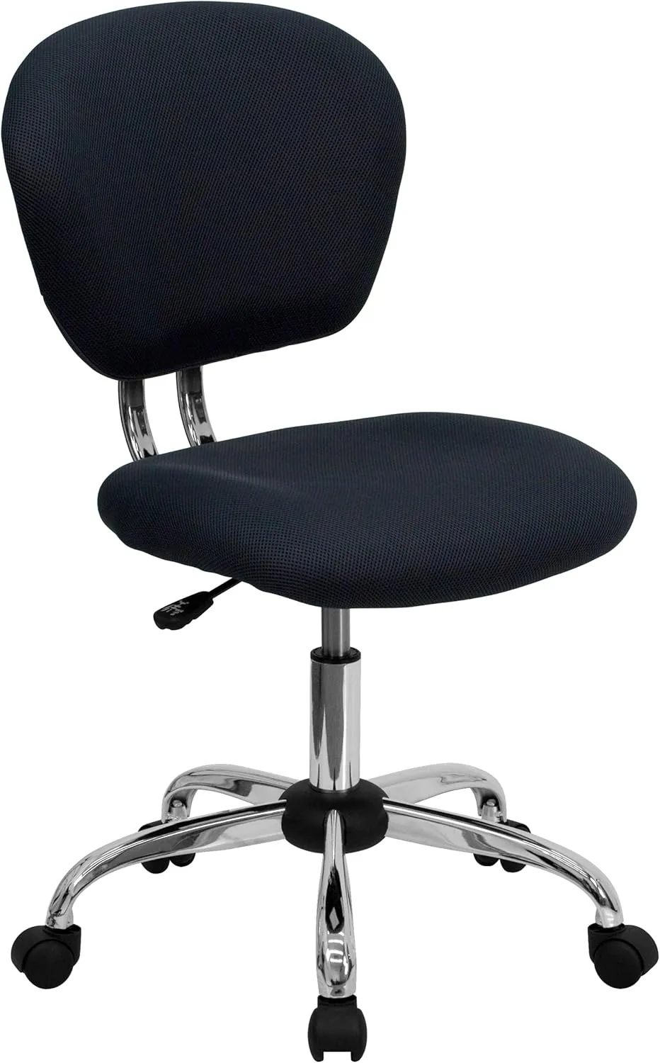 EMMA   OLIVER Mid-Back Gray Mesh Padded Swivel Task Office Chair with Chrome Base