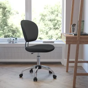 EMMA   OLIVER Mid-Back Gray Mesh Padded Swivel Task Office Chair with Chrome Base