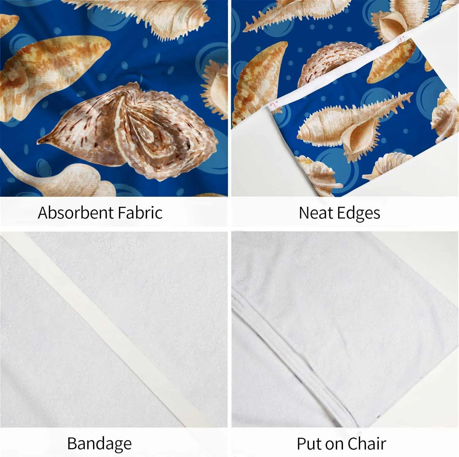 EMMTEEY Beach Chair Covers 82.6 X 29.5 Inches Flower White Fresh Spring Morning Nature Patio Chair Covers with 2 Side Pockets for Poolside Beach Garden, Set of 1