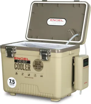 ENGEL Live Bait Cooler PRO for Fishing - Portable Minnow and Bait Bucket with Lithium-Ion Rechargeable Aerator