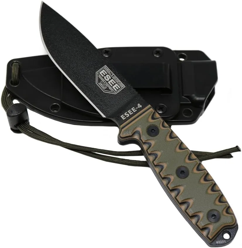 ESEE 4P Survival Fixed Blade Knife, OEM Sawtooth Handle Design