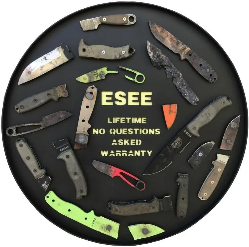 ESEE Authentic Model 5 Tactical Survival Fixed Blade Knife - Ambidextrous Kydex Sheath - SERE Team Designed (ESEE-5P-OD-E)