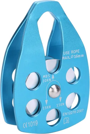 EVTSCAN Aluminum Climbing Descender Self-Braking Stop Climbing Rope Grab Stopper Peak Gear for Mountaineering(Blue)