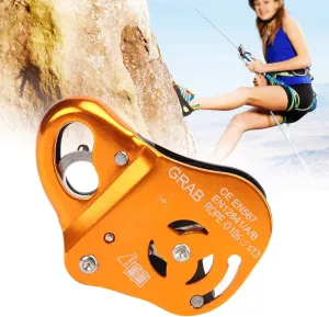 EVTSCAN Self Locking Climbing Rope Grab,Adjustable Fall Protection Rope Grab for 10-13mm Ropes,Lightweight Aluminum Safety Ascender for Rock Climbing Rappelling Rescue