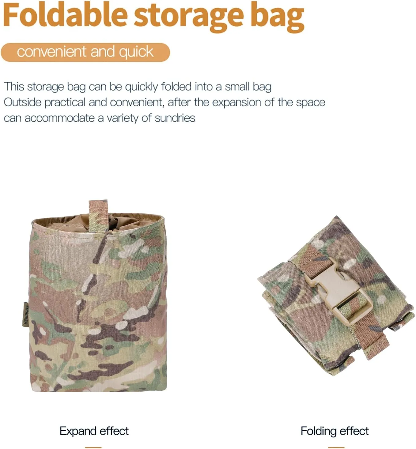 EXCELLENT ELITE SPANKER Tactical Folding Dump Pouch Utility Tool Bag Military Molle Drawstring Ammo Magazine Pouch