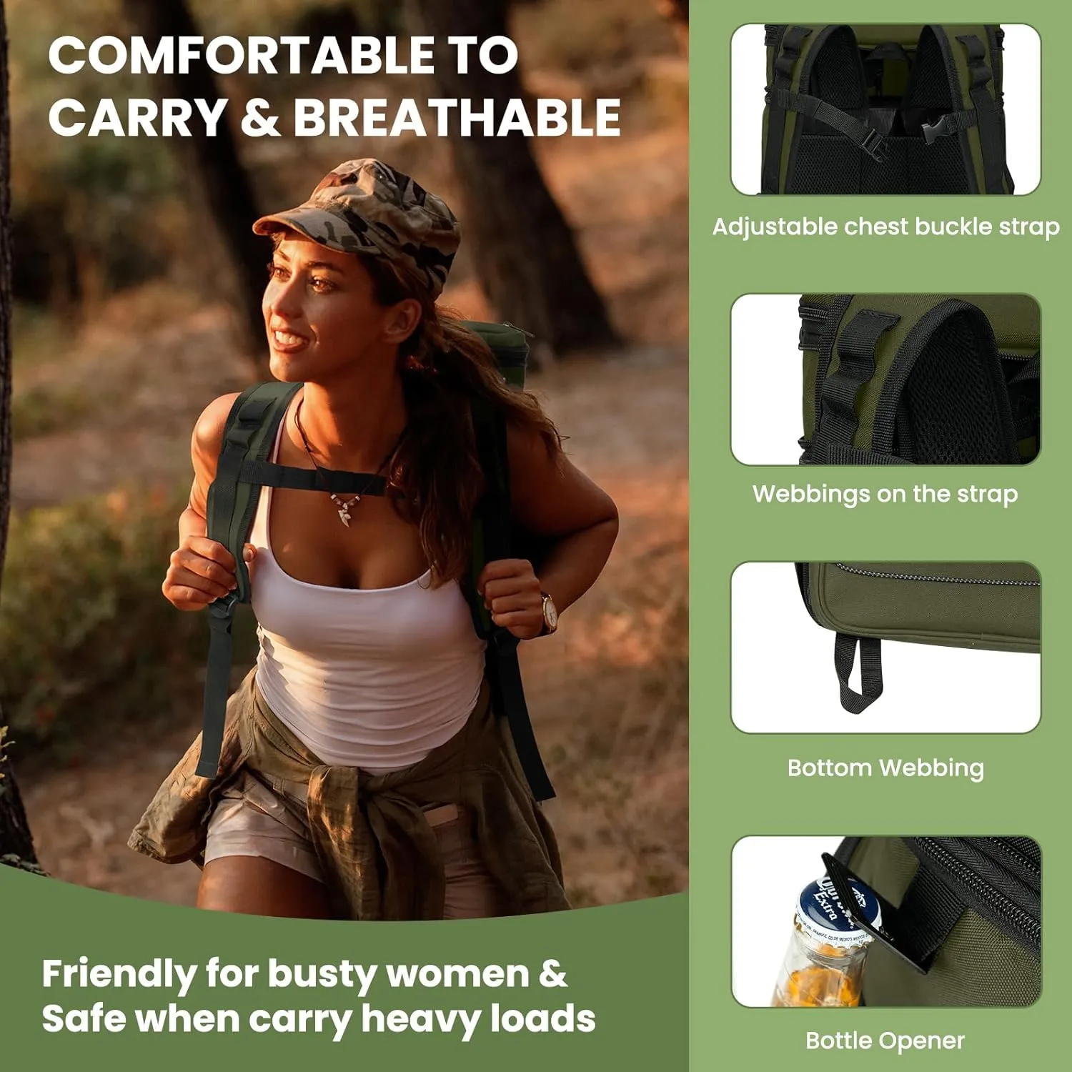 Expandable Backpack Coolers Insulated Leak Proof - 36/48 Cans Double Deck Cooler Backpack Waterproof - Soft Lightweight Portable Cooler Bag for Beach Picnic Camping Men and Women