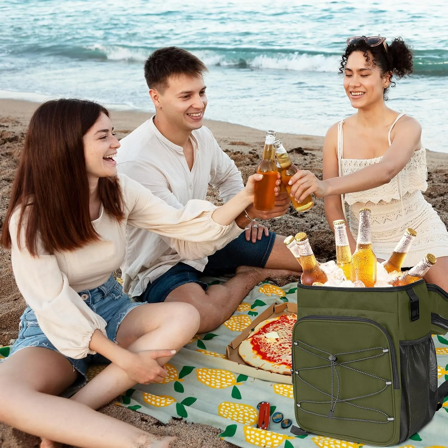Expandable Backpack Coolers Insulated Leak Proof - 36/48 Cans Double Deck Cooler Backpack Waterproof - Soft Lightweight Portable Cooler Bag for Beach Picnic Camping Men and Women