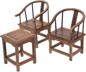 FAVOMOTO 1 Set Set Mini Wooden Chair Model Creative House Furniture Ornament for Playhouse Decor Realistic Design for Mini House Supply and Desktop Decoration