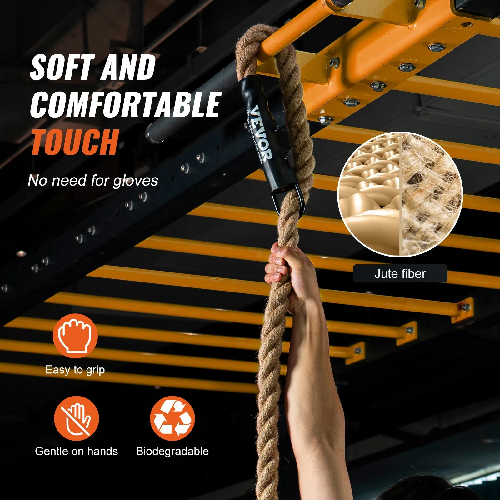(FINAL PRICES ARE LOWER ON OUR SITE!) VEVOR 1.5"x10FT Gym Climbing Rope Fitness Strength Training Rope Home Exercise