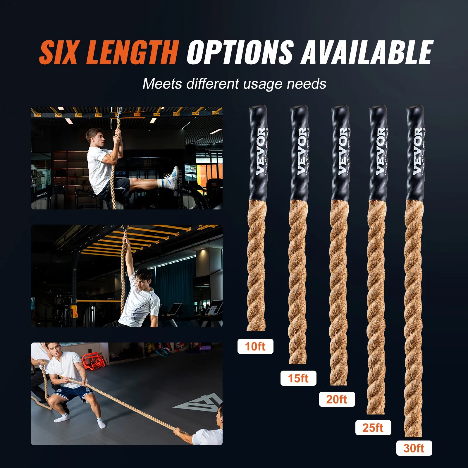 (FINAL PRICES ARE LOWER ON OUR SITE!) VEVOR 1.5"x10FT Gym Climbing Rope Fitness Strength Training Rope Home Exercise