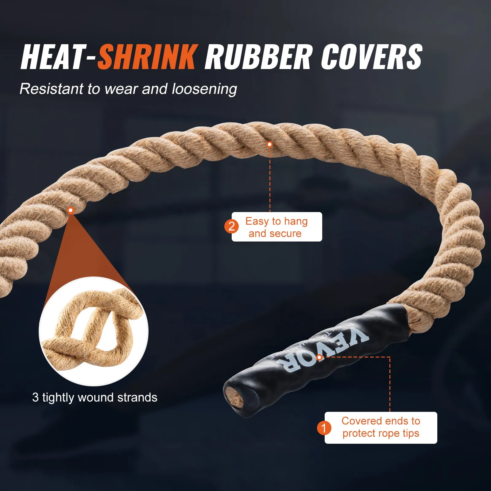 (FINAL PRICES ARE LOWER ON OUR SITE!) VEVOR 1.5"x10FT Gym Climbing Rope Fitness Strength Training Rope Home Exercise