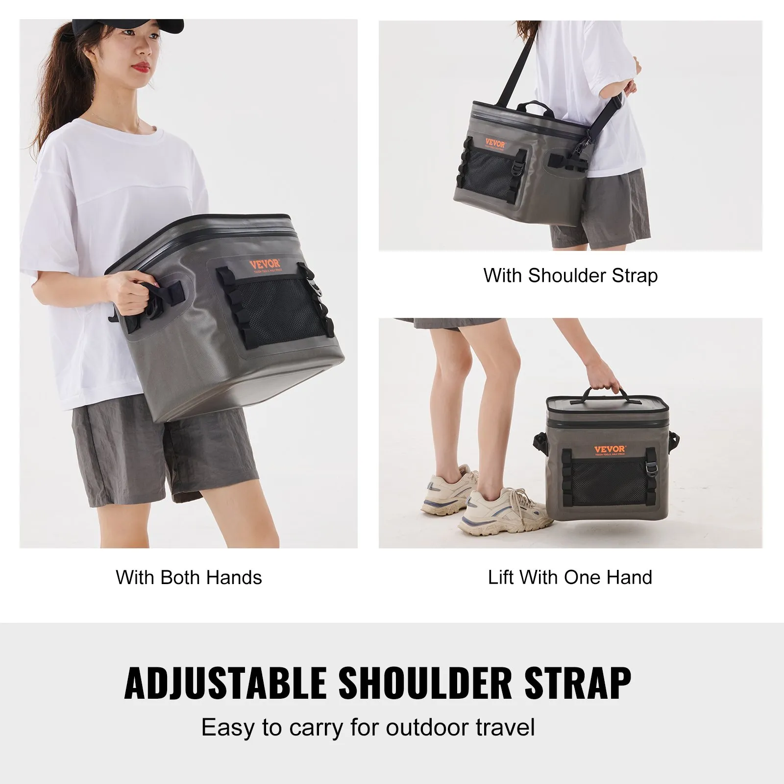 (FINAL PRICES ARE LOWER ON OUR SITE!) VEVOR Soft Cooler Bag, 16 Cans Soft Sided Cooler Bag Leakproof with Zipper, Waterproof Soft Cooler Insulated Bag, Lightweight & Portable Collapsible Cooler for Beach, Hiking, Picnic, Camping, Travel