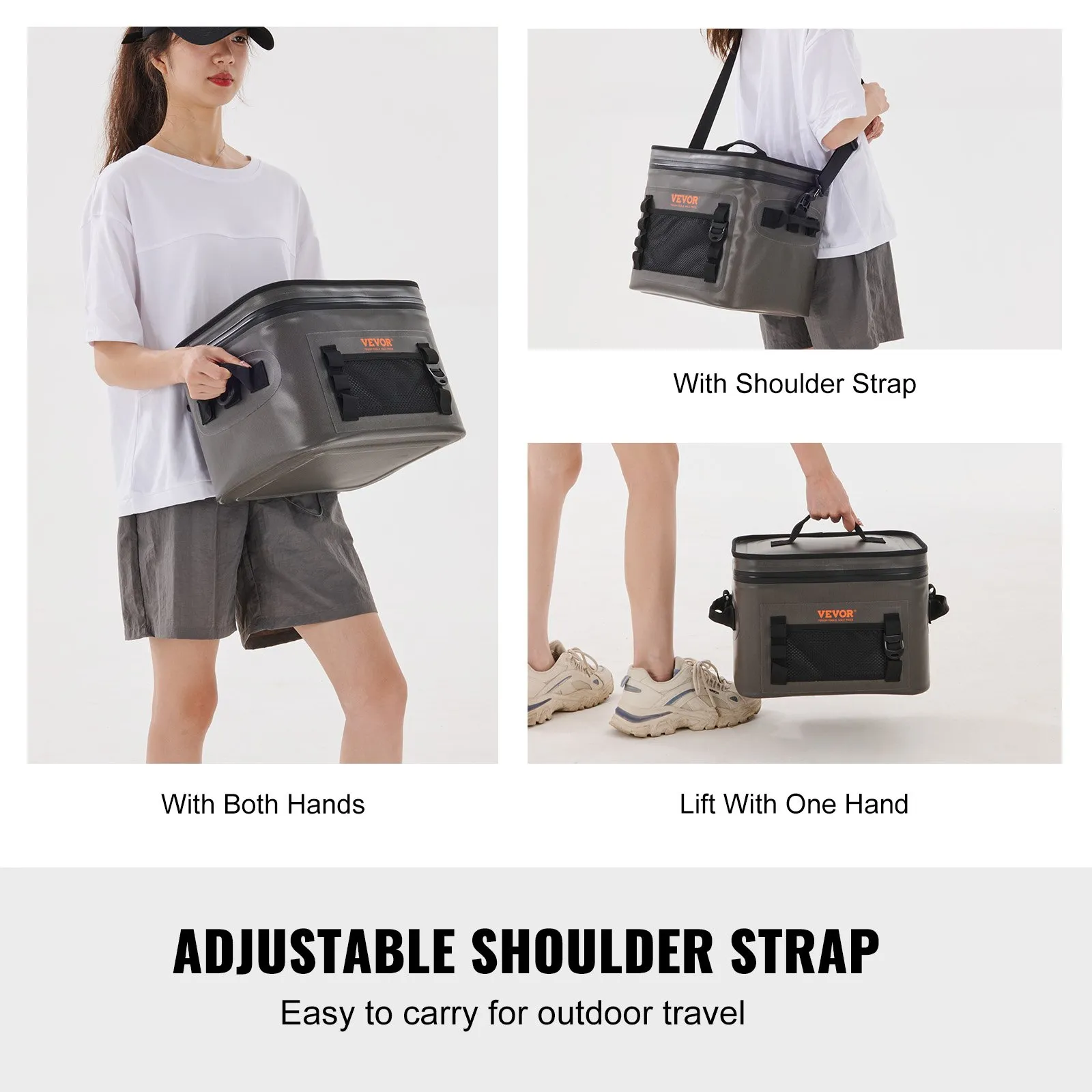 (FINAL PRICES ARE LOWER ON OUR SITE!) VEVOR Soft Cooler Bag, 24 Cans Soft Sided Cooler Bag Leakproof with Zipper, Waterproof Soft Cooler Insulated Bag, Lightweight & Portable Collapsible Cooler for Beach, Hiking, Picnic, Camping, Travel