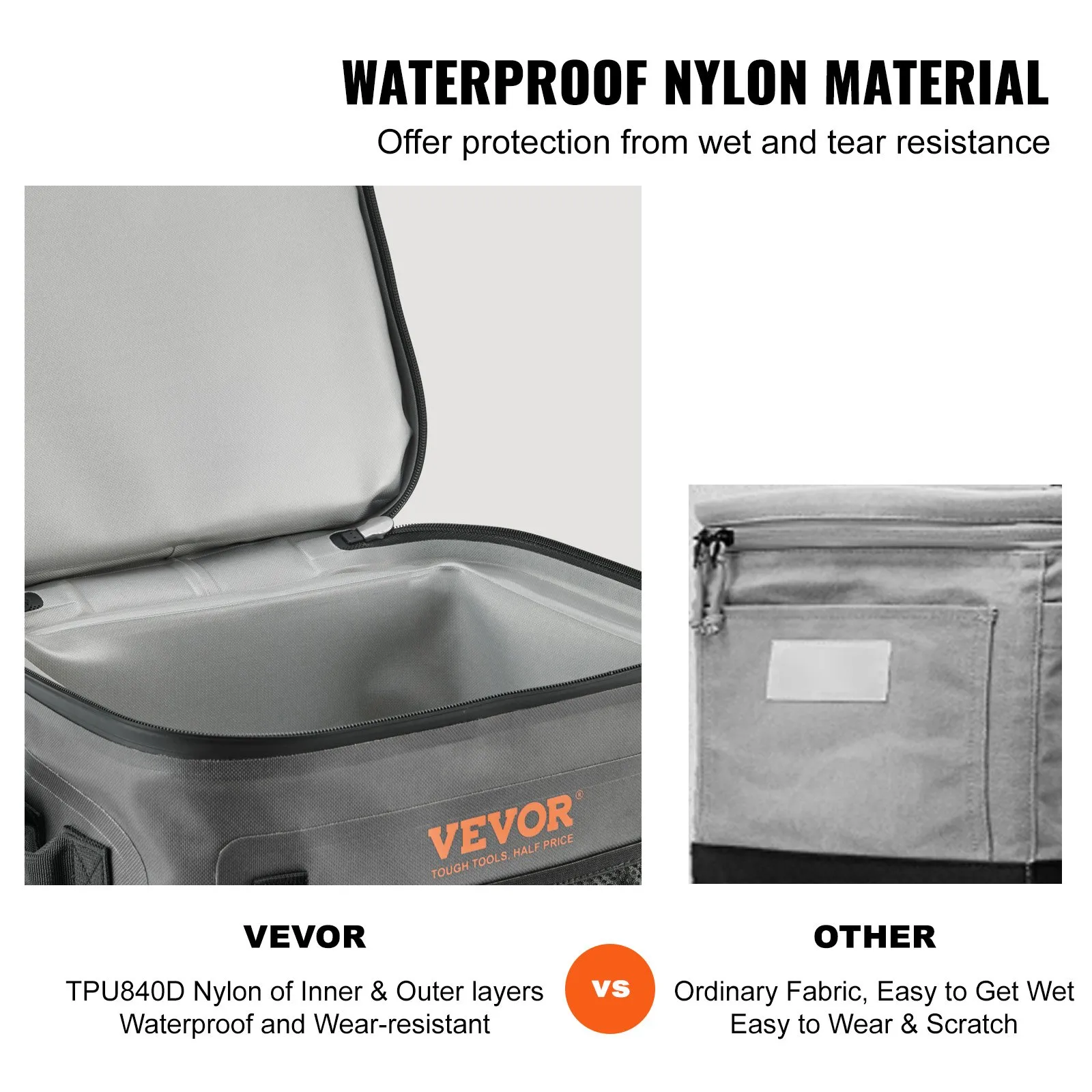 (FINAL PRICES ARE LOWER ON OUR SITE!) VEVOR Soft Cooler Bag, 24 Cans Soft Sided Cooler Bag Leakproof with Zipper, Waterproof Soft Cooler Insulated Bag, Lightweight & Portable Collapsible Cooler for Beach, Hiking, Picnic, Camping, Travel