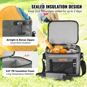 (FINAL PRICES ARE LOWER ON OUR SITE!) VEVOR Soft Cooler Bag, 24 Cans Soft Sided Cooler Bag Leakproof with Zipper, Waterproof Soft Cooler Insulated Bag, Lightweight & Portable Collapsible Cooler for Beach, Hiking, Picnic, Camping, Travel