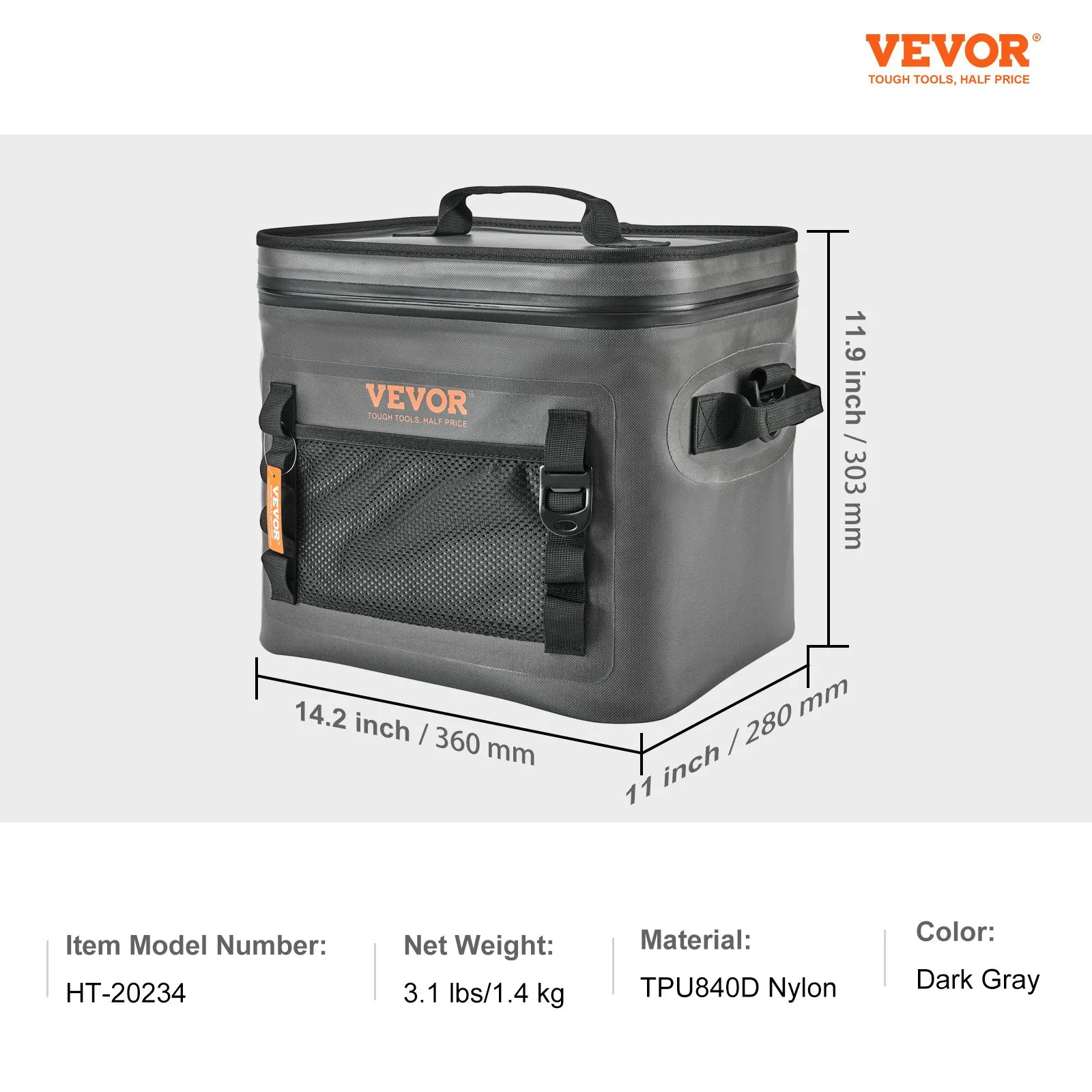 (FINAL PRICES ARE LOWER ON OUR SITE!) VEVOR Soft Cooler Bag, 24 Cans Soft Sided Cooler Bag Leakproof with Zipper, Waterproof Soft Cooler Insulated Bag, Lightweight & Portable Collapsible Cooler for Beach, Hiking, Picnic, Camping, Travel