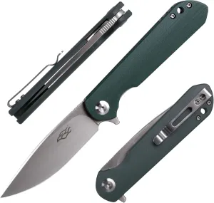 Firebird GANZO FH41S-GB Pocket Folding Knife D2 Steel Blade G10 Anti-Slip Handle with Clip Fishing Hunting Camping Outdoor Flipper EDC Pocket Knife Best Gift for Men and Women (Green)