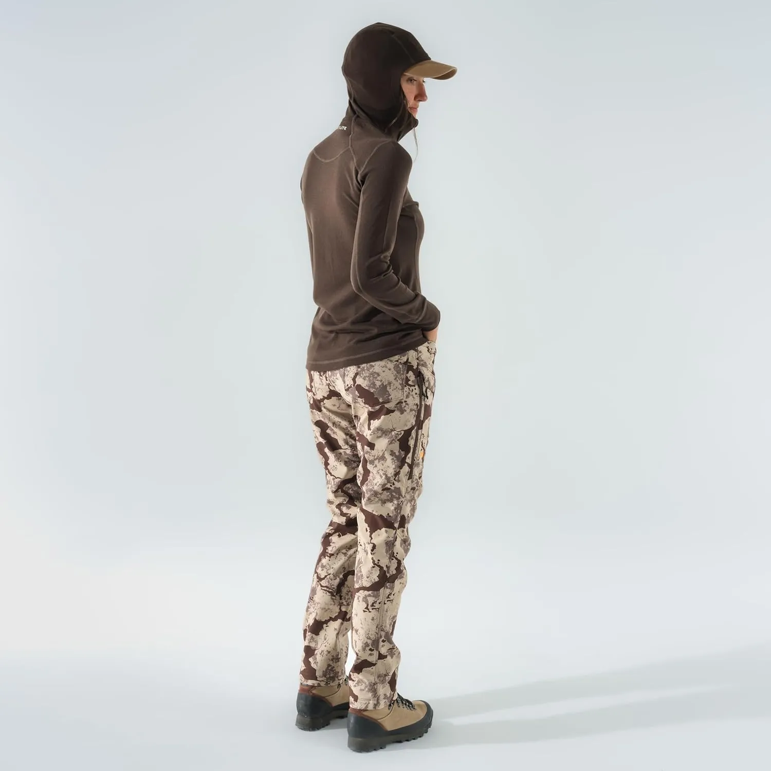 First Lite Women's 308 Lined Pant - Fleece-Lined Stretch Camo Hunting Pants with Hip Vents
