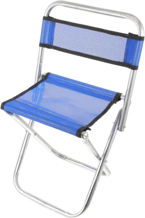 Fishing Chair Foldable Camping Stool Lightweight Portable Durable Metal Frame Mesh Seat Random Color
