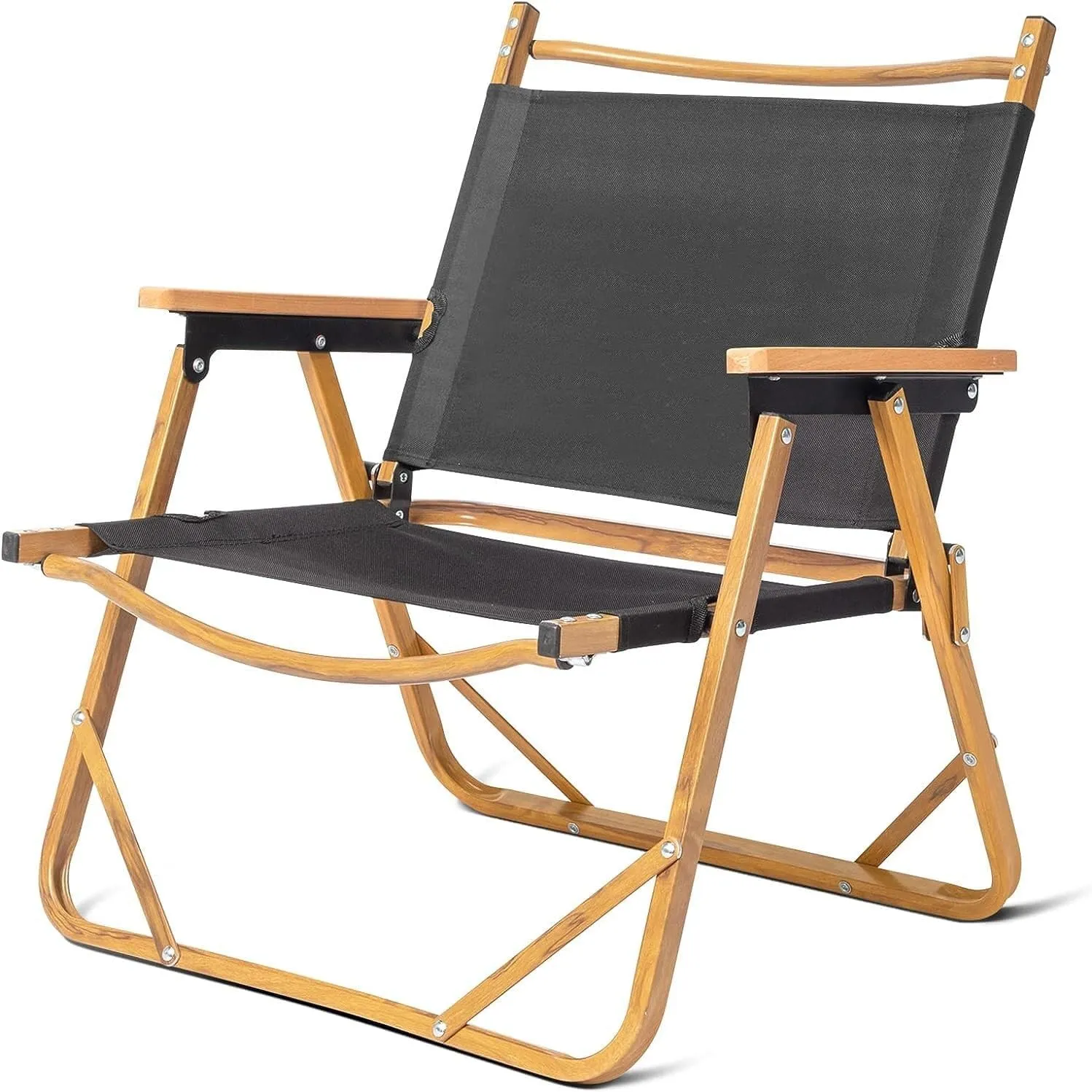Fishing Chairs, Portable Folding Camping Chair, Ultralight Low Beach Chair, Durable Aluminum Frame Armchairs for Hiking Concert Fishing Picnic, Supports 220Lbs(Black)