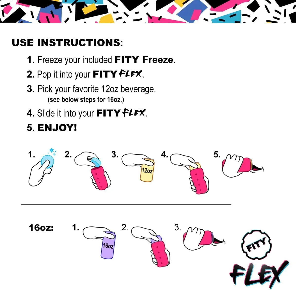 FITY Flex - Premium 2-in-1 Can Cooler for 12oz & 16oz Cans – Soft, Lightweight EVA Sleeve – Shoe Charm Compatible, Grippy Feel   Freezable Insert (Stargazer)