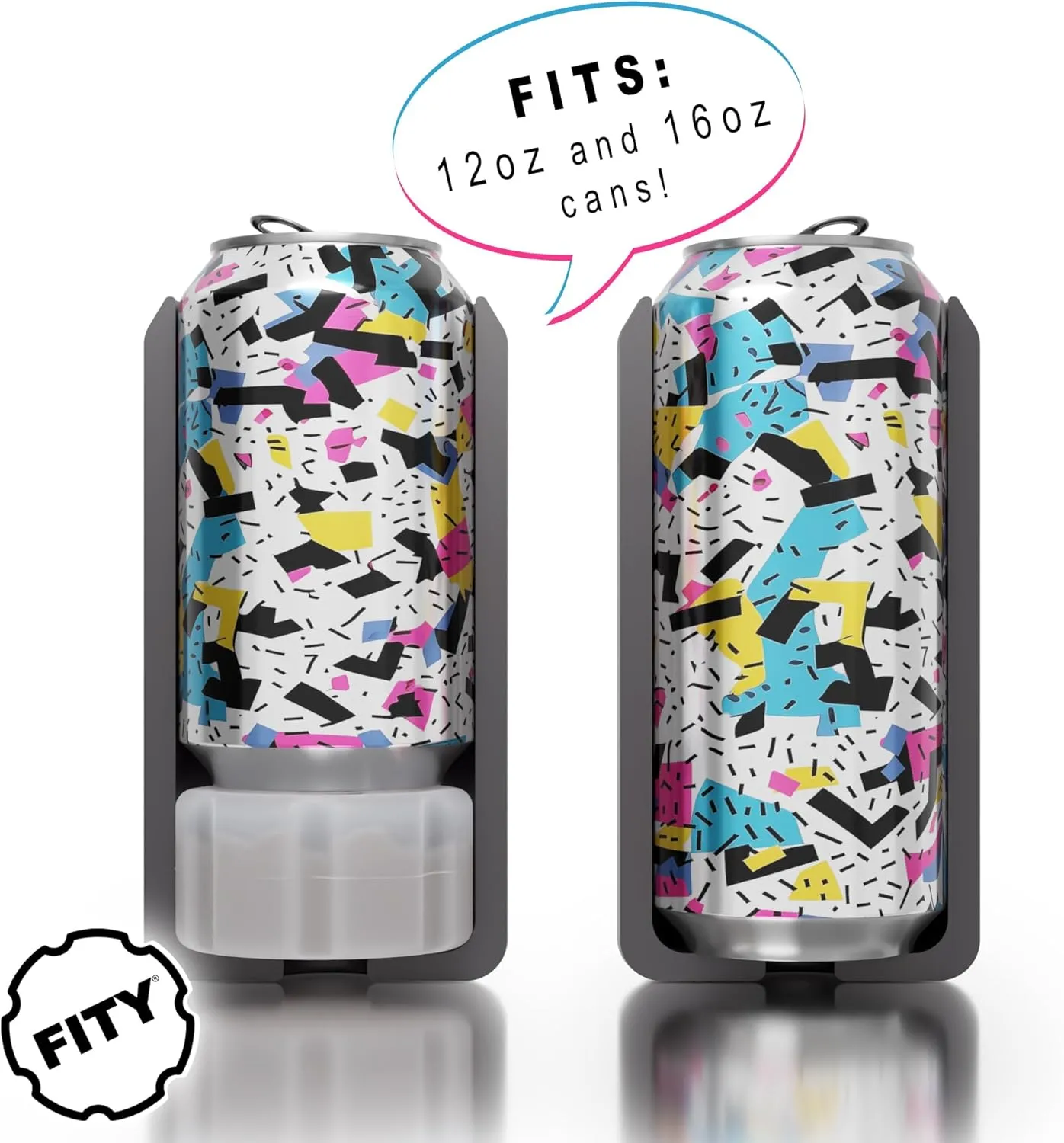 FITY Flex - Premium 2-in-1 Can Cooler for 12oz & 16oz Cans – Soft, Lightweight EVA Sleeve – Shoe Charm Compatible, Grippy Feel   Freezable Insert (Stargazer)