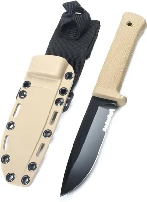 Fixed Blade Knife with G10 Handle and Kydex Sheath, 3.46" D2 Steel Full Tang Outdoor Knife for Camping, and EDC, Birthday Gifts for Men Dad Husband