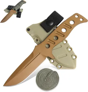 Fixed Blade Knife with Kydex Sheath, Full Tang Knife for Hiking, Outdoor, Hunting, Survival, Camping