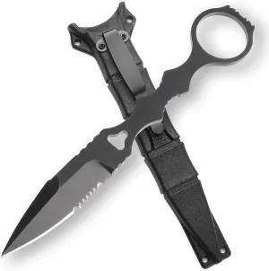 Fixed Blade Knife with Sheath, 440C Steel EDC Fixed Blade Knife with Sheath and Clip for Outdoor, Camping(Medium)