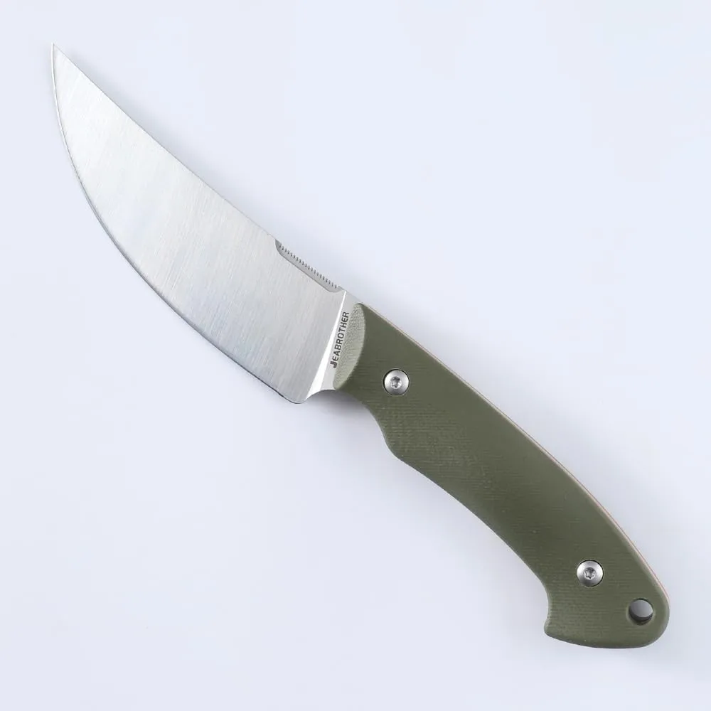 Fixed Blade Outdoor Knife Camping Fruit Knife Mountaineering Adventure With K Sheath (Green handle)