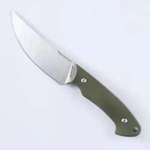 Fixed Blade Outdoor Knife Camping Fruit Knife Mountaineering Adventure With K Sheath (Green handle)