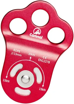 Fixed Plate Micro Pulley Climbing Single Pulley Climbing Three Hole Hitch Pulley, Heavy-Duty Triple Attachment Pulley for Climbing and Lifting - 30KN Load Capacity