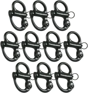 Fixed Snap Shackle 18KN (10-Pack) - Fusion Climb® Delta - Professional Sailing Rigging Fixed Snap Hook - Heavy Duty Steel - Quick Release Snap Shackle for Rope, Sailing, Rigging - OSHA ANSI Compliant