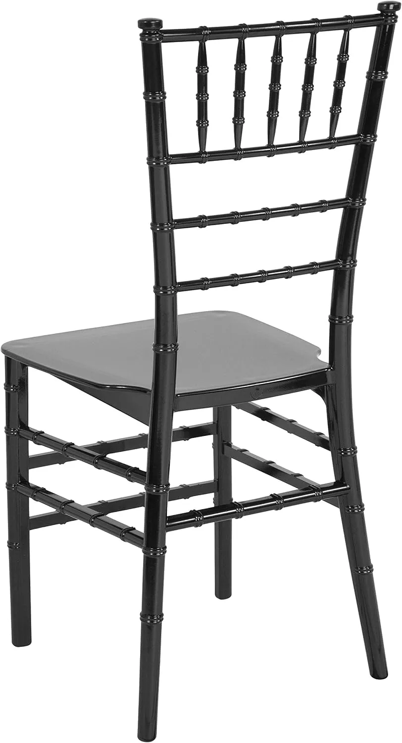 Flash Furniture 2 Pack HERCULES Series Black Resin Stacking Chiavari Chair