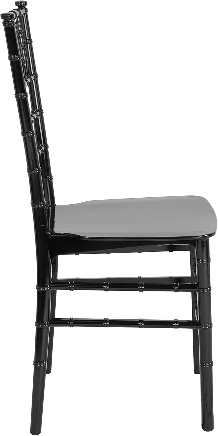 Flash Furniture 2 Pack HERCULES Series Black Resin Stacking Chiavari Chair