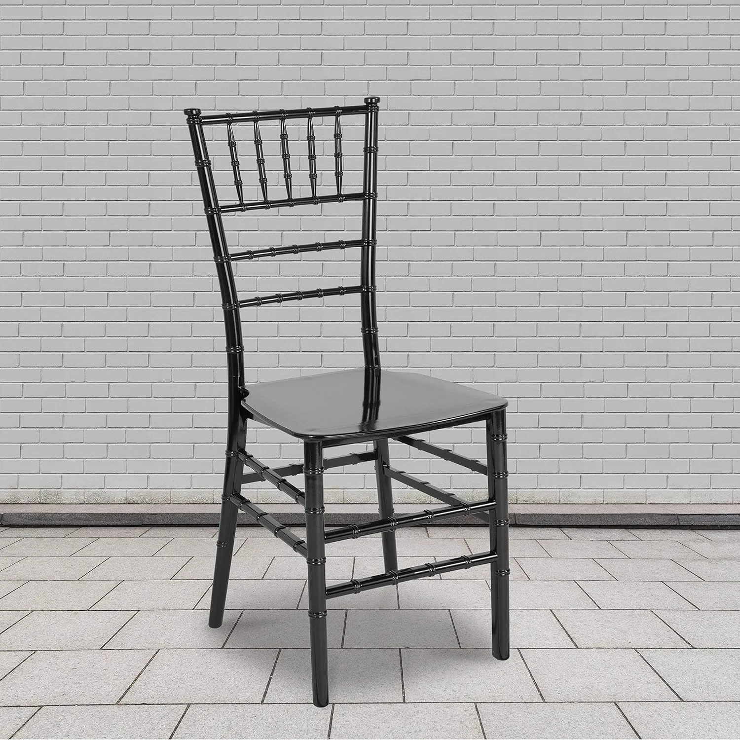 Flash Furniture 2 Pack HERCULES Series Black Resin Stacking Chiavari Chair