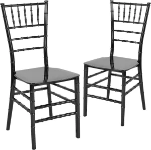 Flash Furniture 2 Pack HERCULES Series Black Resin Stacking Chiavari Chair