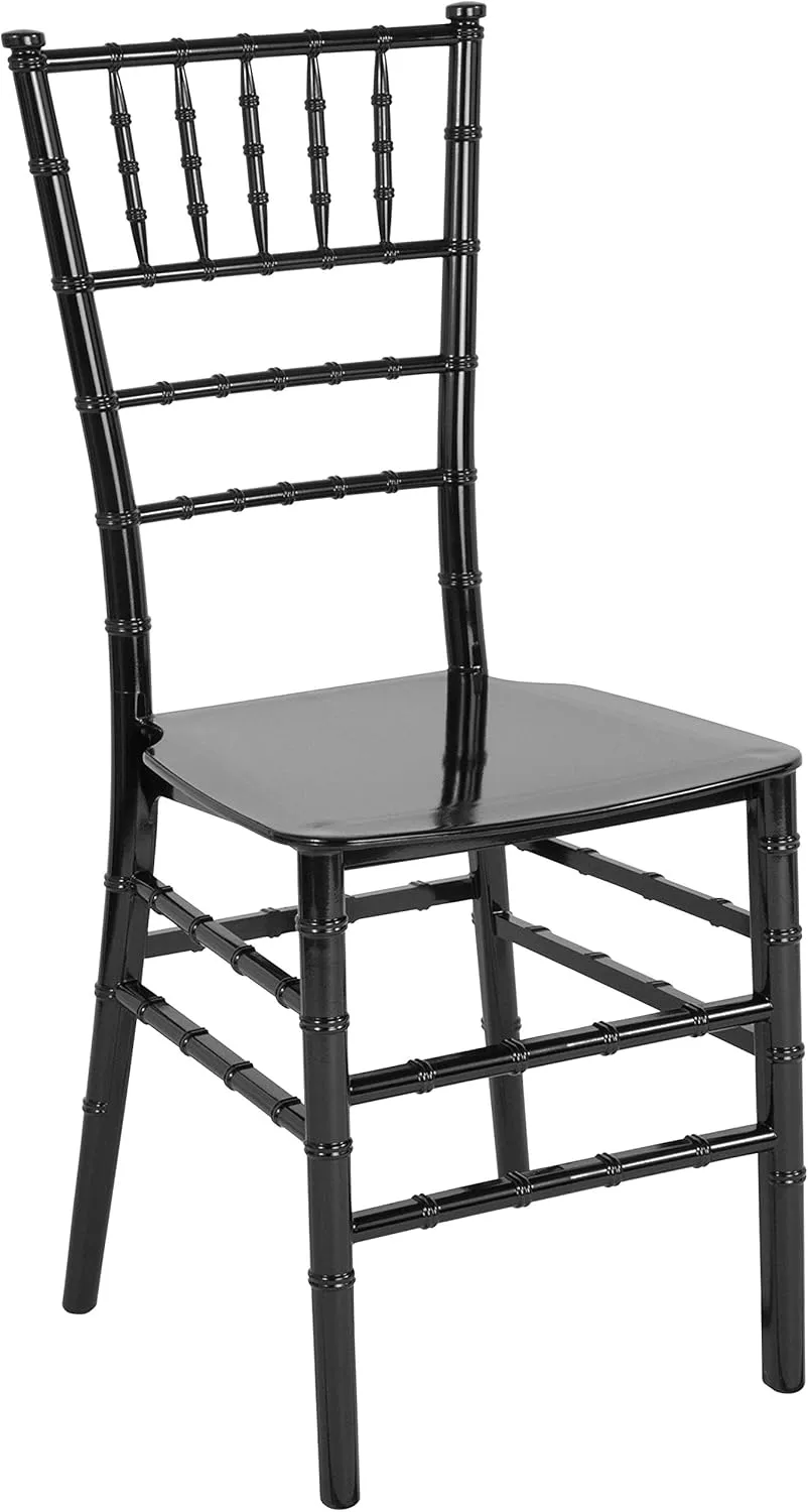 Flash Furniture 2 Pack HERCULES Series Black Resin Stacking Chiavari Chair