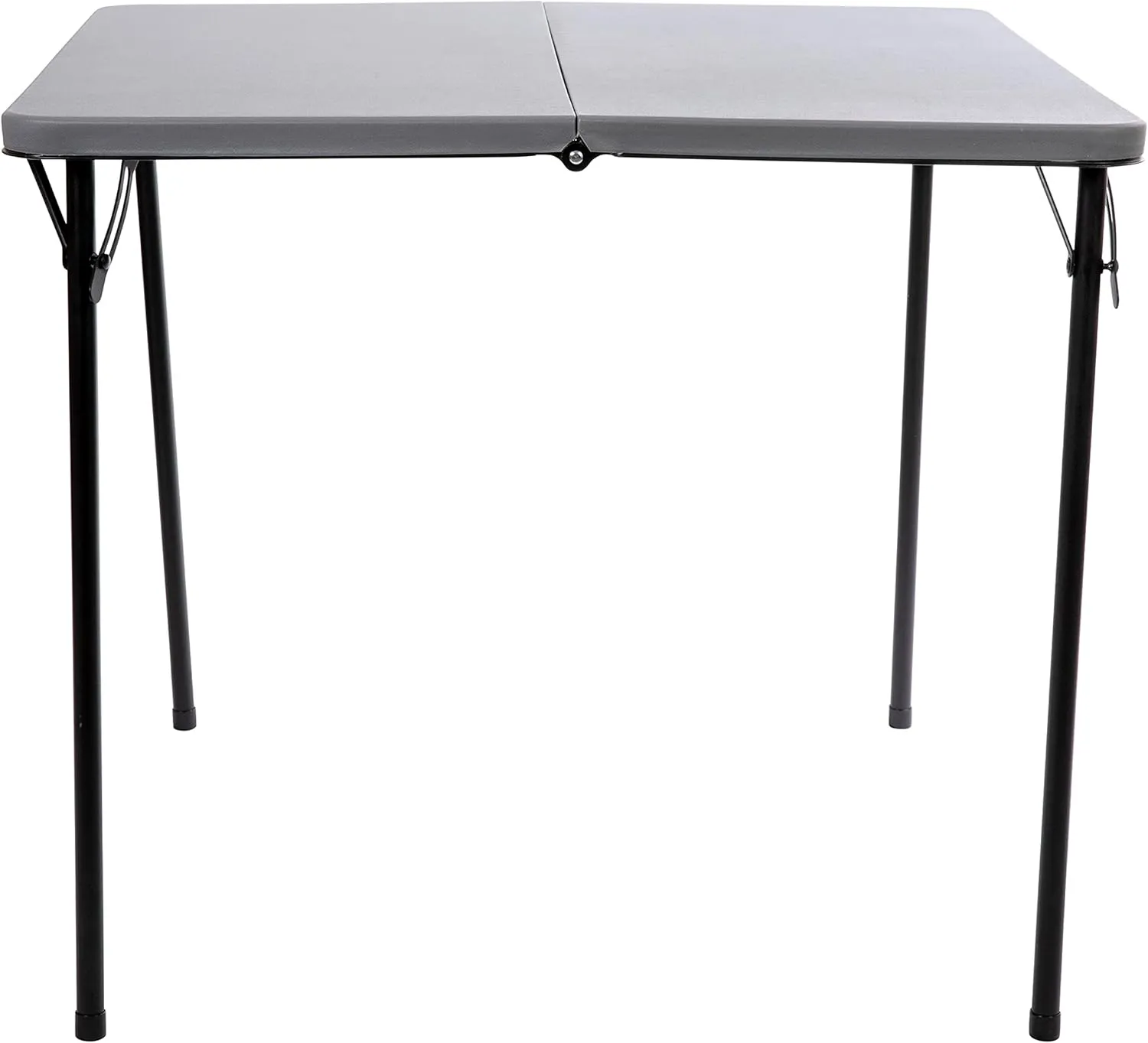 Flash Furniture Dunham 2.83' Square Plastic Folding Event Table with Carrying Handle, Bi-Fold Portable Banquet Table for Indoor/Outdoor Events, Gray