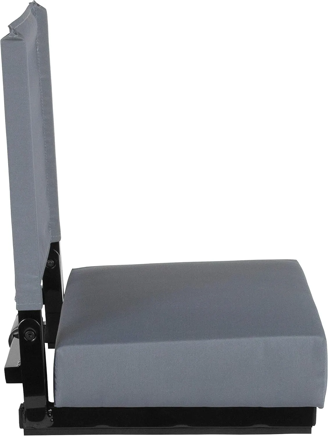 Flash Furniture Grandstand Portable Stadium Seats for Bleachers or Benches, Folding Padded Stadium Chairs with Handle, Pack of 2, 500 lb. Weight Capacity, Gray