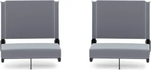 Flash Furniture Grandstand Portable Stadium Seats for Bleachers or Benches, Folding Padded Stadium Chairs with Handle, Pack of 2, 500 lb. Weight Capacity, Gray
