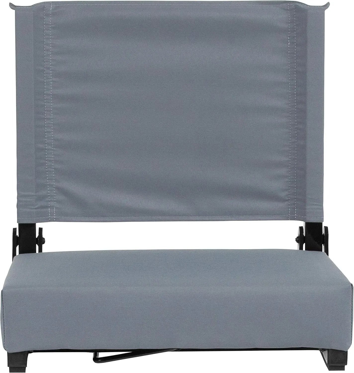 Flash Furniture Grandstand Portable Stadium Seats for Bleachers or Benches, Folding Padded Stadium Chairs with Handle, Pack of 2, 500 lb. Weight Capacity, Gray