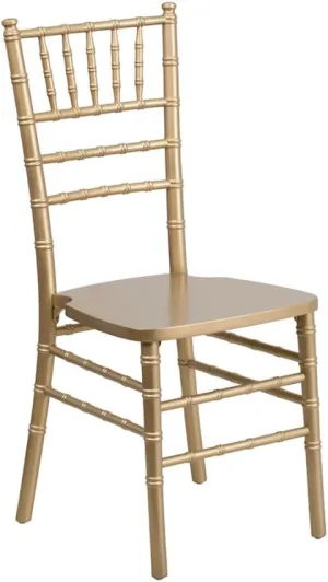 Flash Furniture Hercules Series Chiavari Chairs for Formal Events and Banquets, Commercial/Residential All-Occasion Event Chairs, Set of 2, Gold