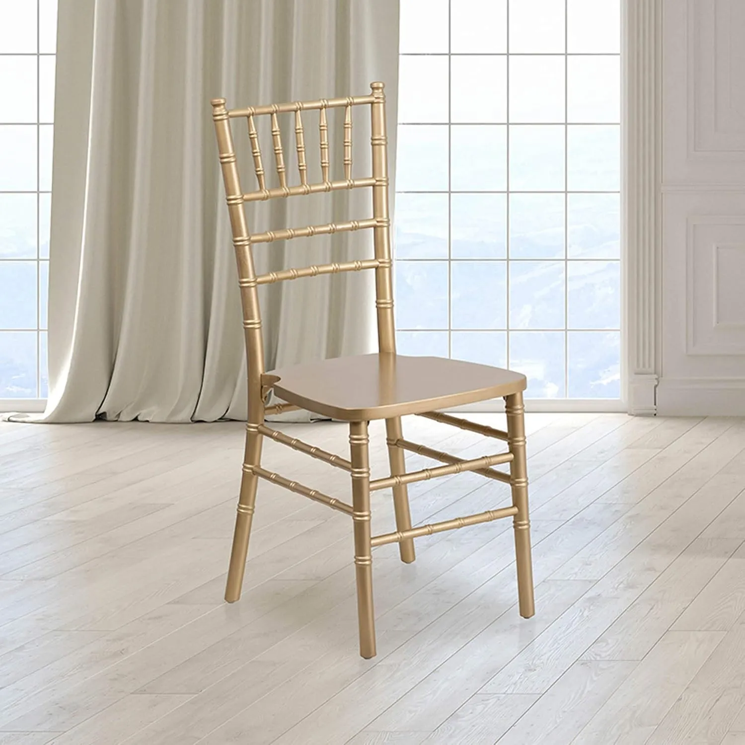 Flash Furniture Hercules Series Chiavari Chairs for Formal Events and Banquets, Commercial/Residential All-Occasion Event Chairs, Set of 2, Gold