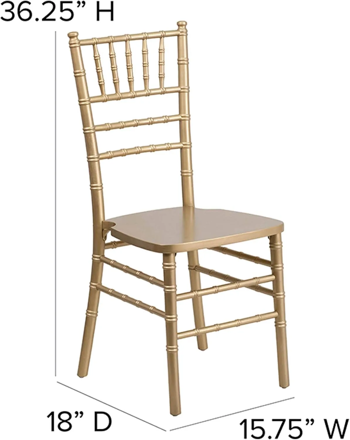 Flash Furniture Hercules Series Chiavari Chairs for Formal Events and Banquets, Commercial/Residential All-Occasion Event Chairs, Set of 2, Gold