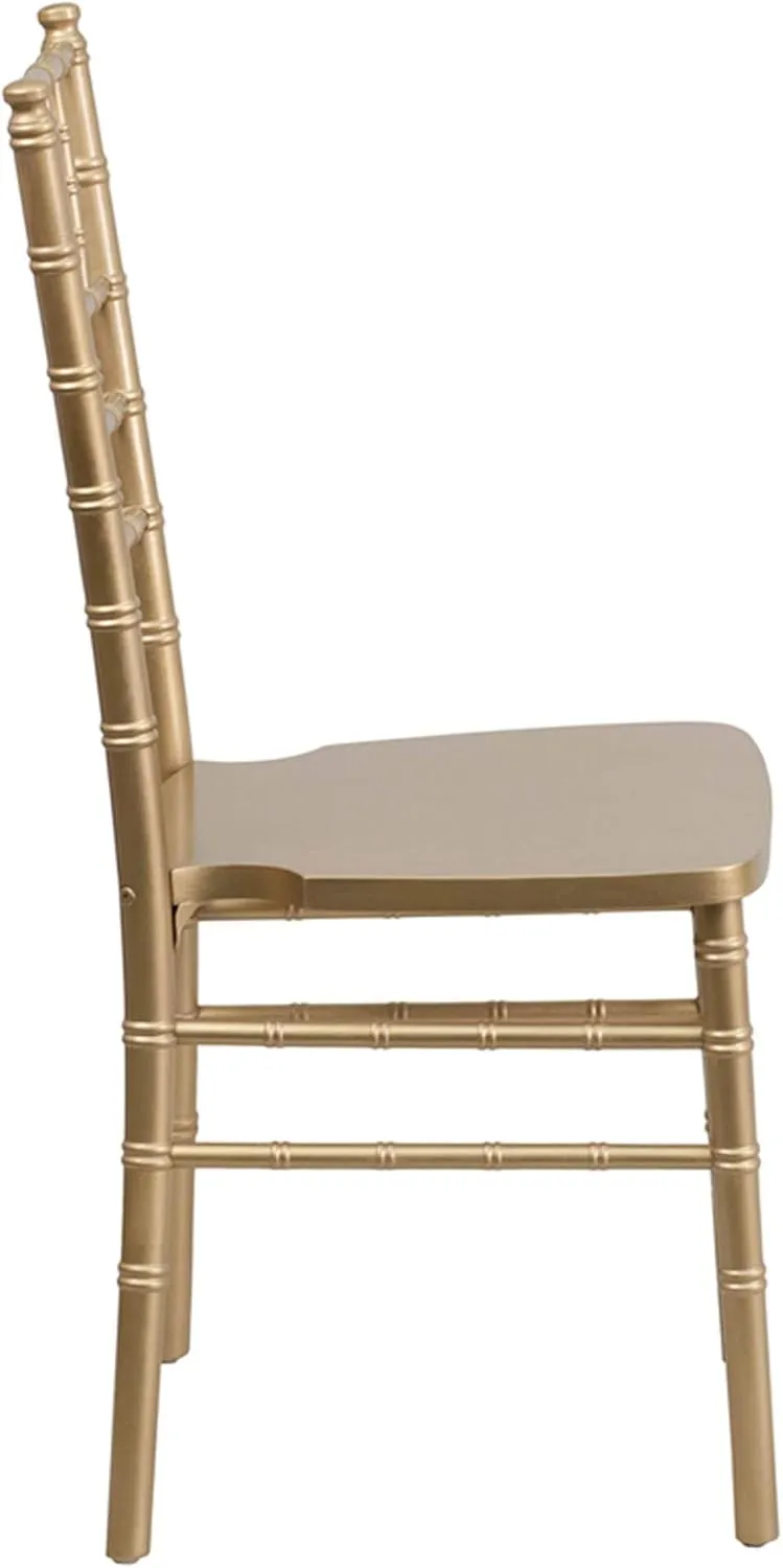 Flash Furniture Hercules Series Chiavari Chairs for Formal Events and Banquets, Commercial/Residential All-Occasion Event Chairs, Set of 2, Gold