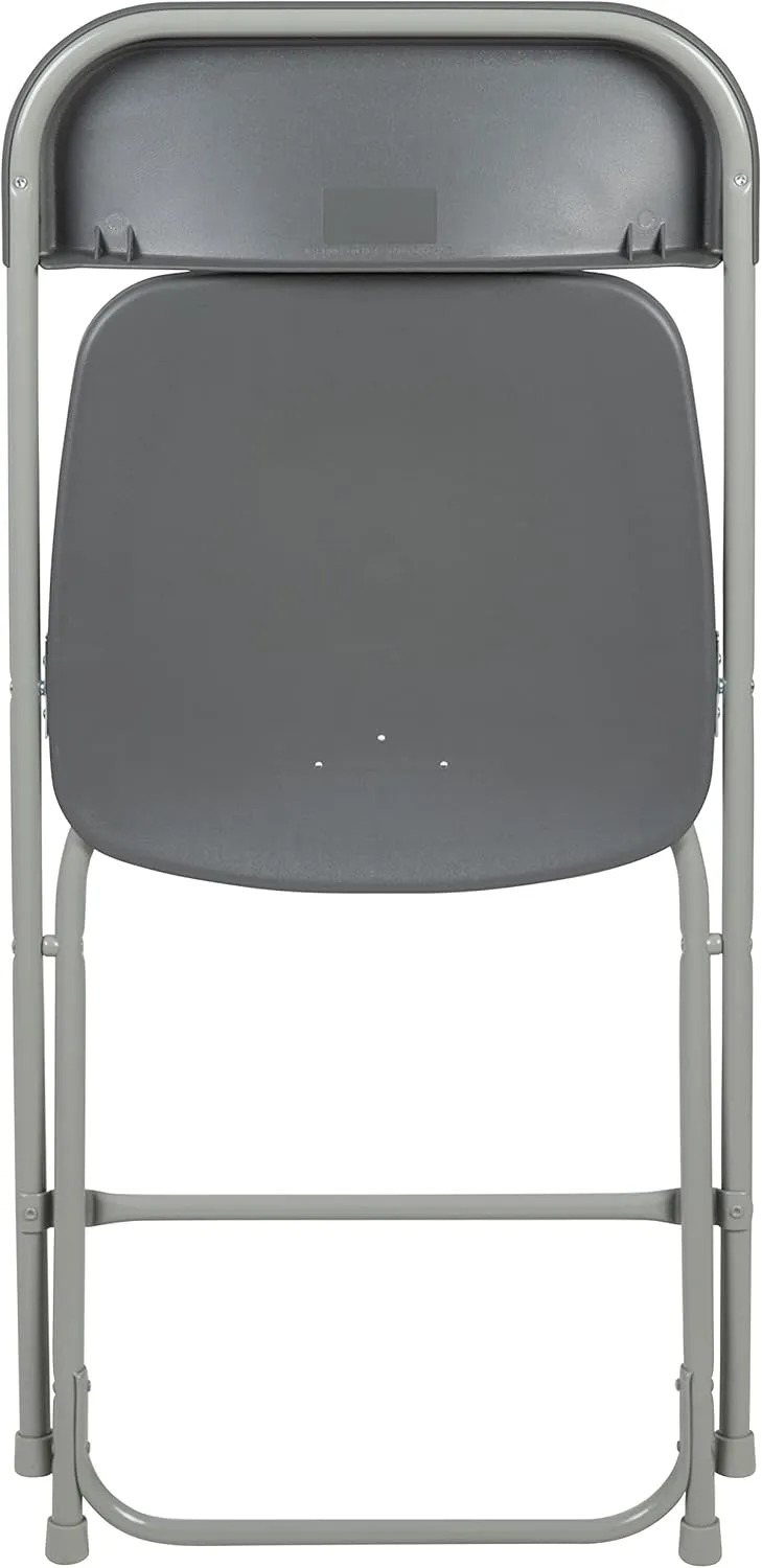 Flash Furniture Hercules Series Plastic Folding Chair - Grey - 6 Pack 650LB Weight Capacity Comfortable Event Chair-Lightweight Folding Chair