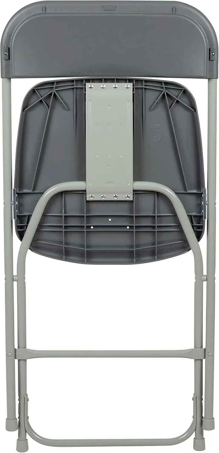 Flash Furniture Hercules Series Plastic Folding Chair - Grey - 6 Pack 650LB Weight Capacity Comfortable Event Chair-Lightweight Folding Chair
